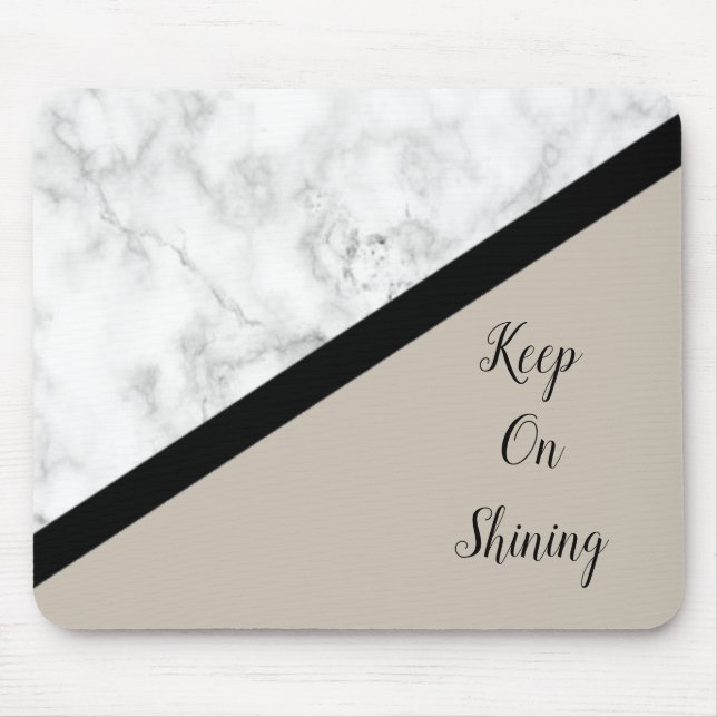 Black and White Marble w/Tan Mouse Mat (Front)