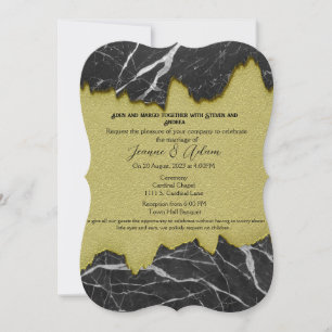Black and White Marble Wedding Invite RSVP