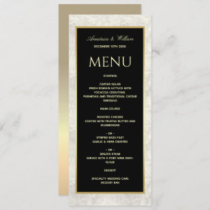 Black and White Marble Wedding Menu