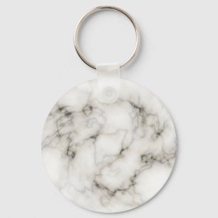 black and white marbleised stone key ring