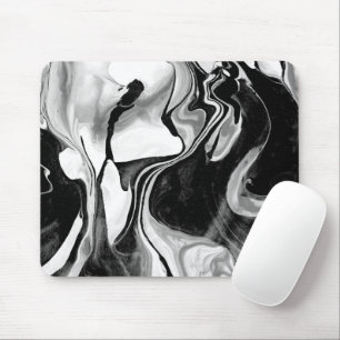 Black and White Marbling Mouse Mat