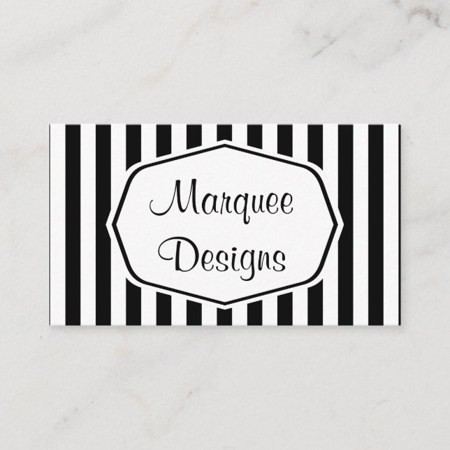 Black and White Marquee Business Card (Front)