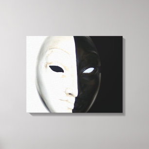 Black and White Mask Canvas Print