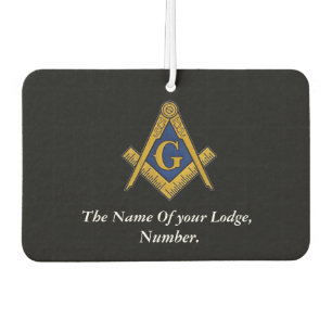 Black and White Masonic Freemason Compass Car Air Freshener