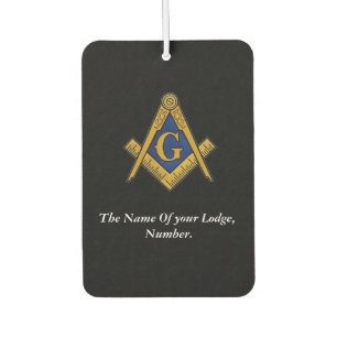 Black and White Masonic Freemason Compass Car Air Freshener