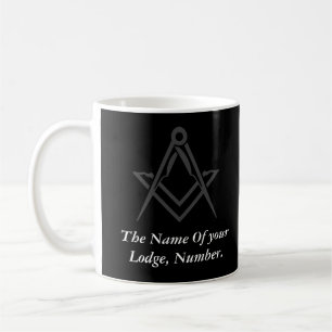 Black and White Masonic Freemason Compass Coffee Mug