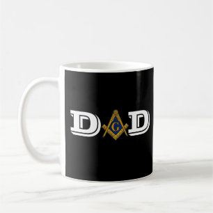 Black and White Masonic Freemason Compass DAD Coffee Mug