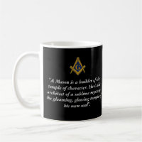 Black and White Masonic Freemason Compass Quote