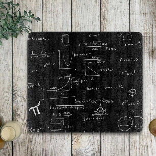 Black and White Mathematics formulas and equations Cutting Board