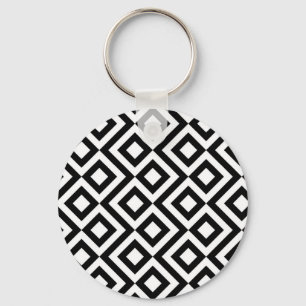 Black and White Meander Key Ring