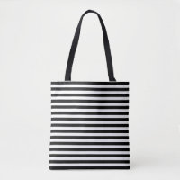 Black and White Medium Horizontal Stripes Pattern