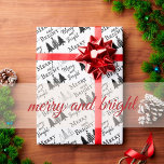 Black and White Merry and Bright Christmas Trees Wrapping Paper<br><div class="desc">Enjoy gift giving with this Elegant Trendy Cute Black and White Merry and Bright Christmas Trees Wrapping Paper. Have a Wonderful Christmas!</div>