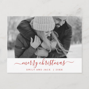 Black and White Merry Christmas Holiday Photo Card