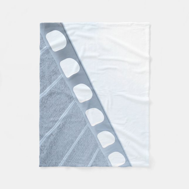 Black and white metal frame fleece blanket (Front)