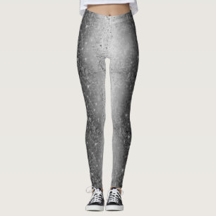 Black and White Metallic Glitter Sparkle Leggings