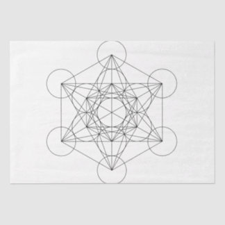 Black and White Metatron's Cube Tissue Paper