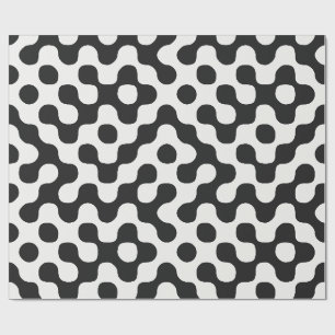 Black and White Mid Century Modern Dots Wrapping Paper