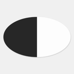 Black And White Middle Customise This Oval Sticker