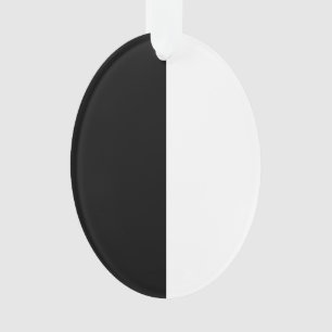 Black And White Middle Half And Half Ornament