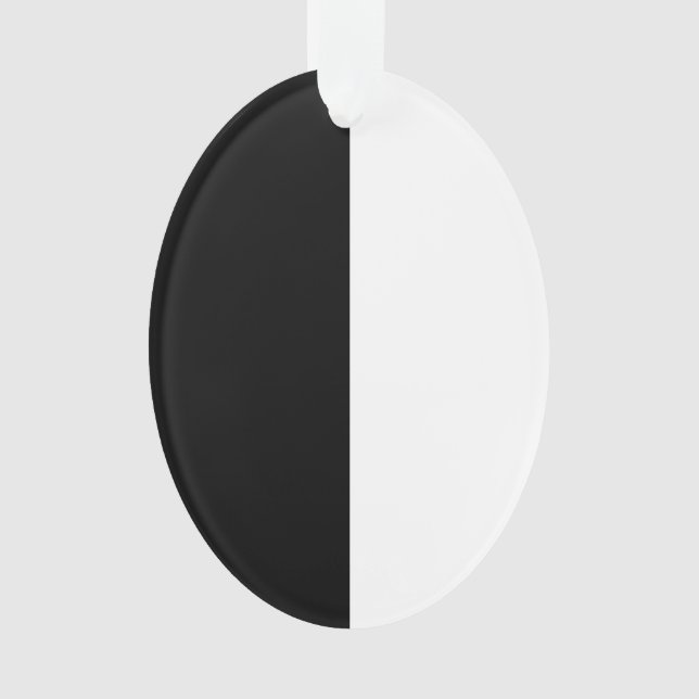 Black And White Middle Half And Half Ornament (Front)
