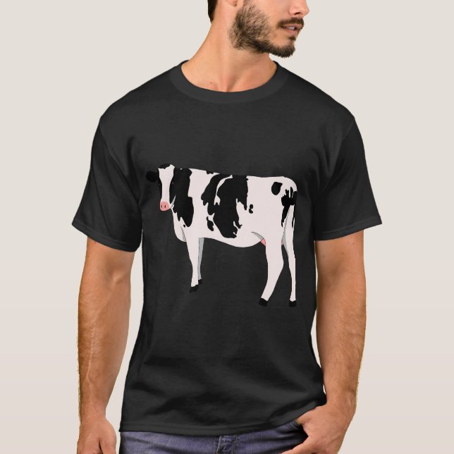 Black And White Milk Cow  T-Shirt (Front)