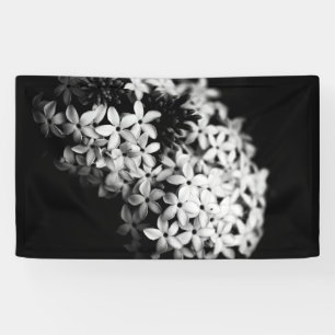 Black and white mini florals banner