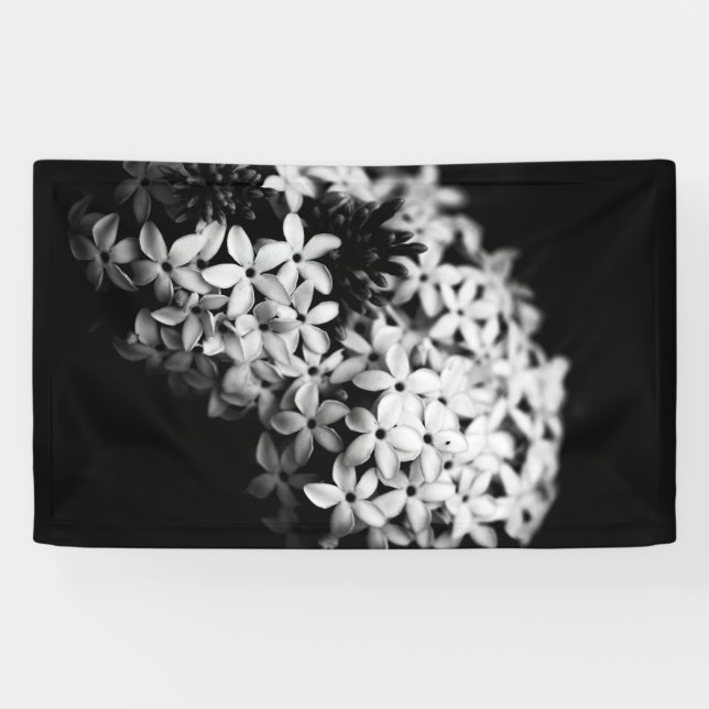 Black and white mini florals banner (Horizontal)