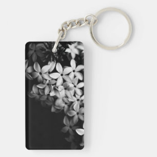 Black and white mini florals key ring