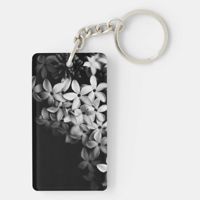 Black and white mini florals key ring (Back)