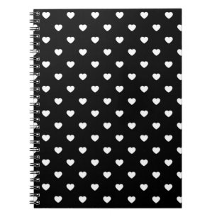 Black and White Mini Hearts Pattern Notebook