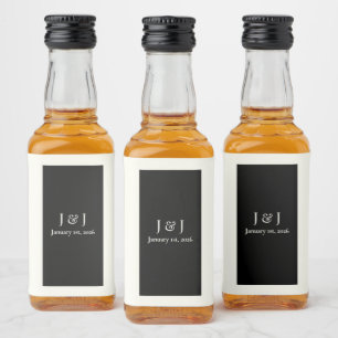 Black and White Mini Liquor Bottle Labels
