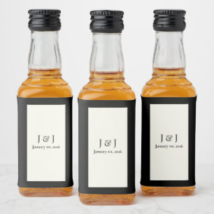 Black and White Mini Liquor Bottle Labels
