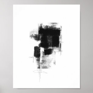 Black and White minimal Abstract Art Nr111 Poster