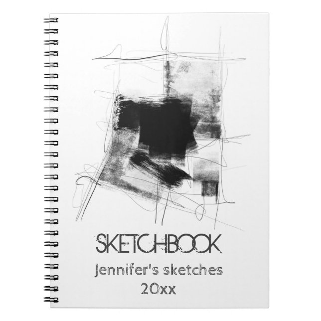 Black and White minimal Abstract Art Nr112 Notebook (Front)
