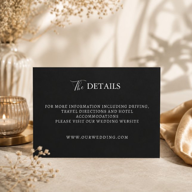 Black and White minimal wedding enclosure card (Creator Uploaded)