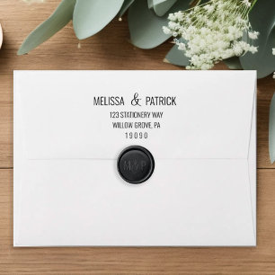 Black and White Minimal Wedding Envelope