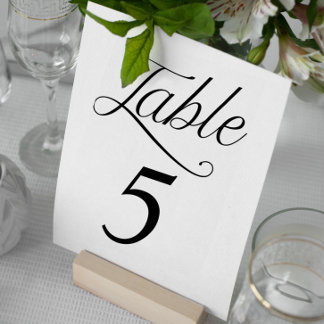 Black and White Minimal Wedding Table Cards