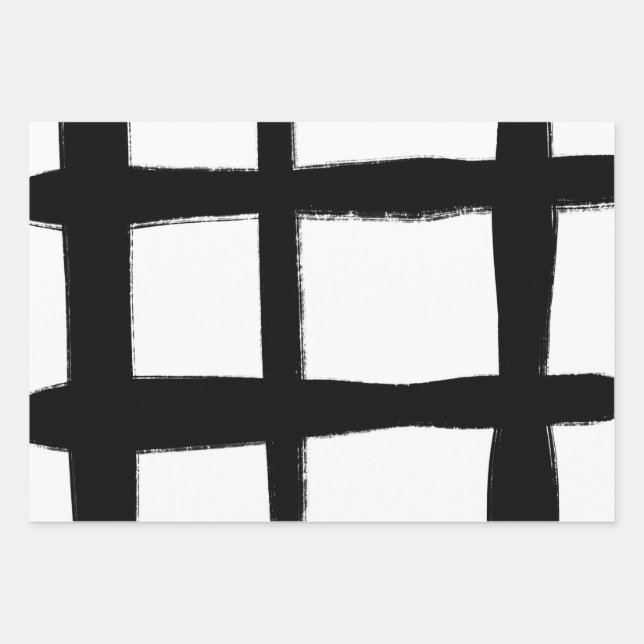Black and white minimal wrapping paper sheet (Front)