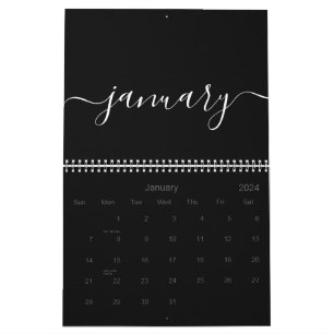 Black and White Minimalist 2026 Calendar