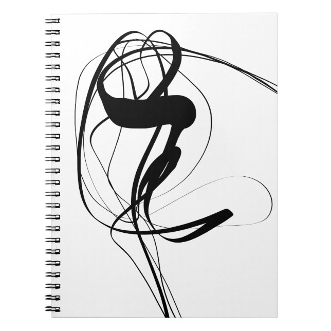 Black and White minimalist Abstract Art Notebook (Front)