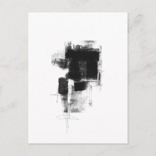 Black and White minimalist Abstract Art Postcard