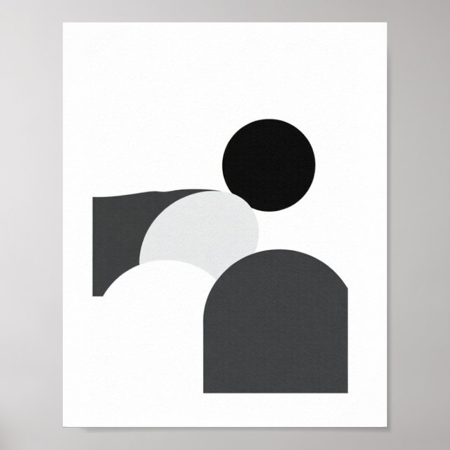 Black and White Minimalist Abstract Poster (Front)