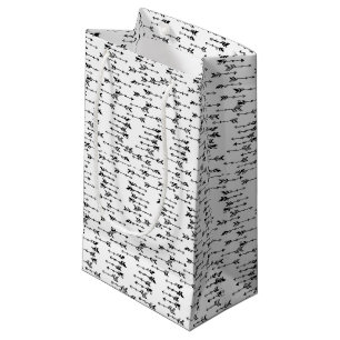 Black and white minimalist boho arrow pattern small gift bag