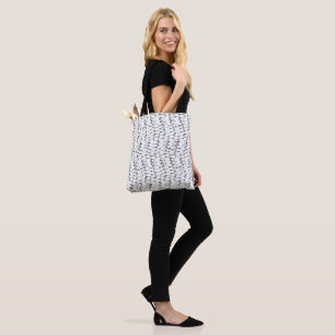 Black and white minimalist boho arrow pattern tote bag