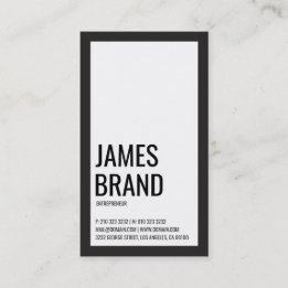 Black and White Minimalist Bold Business Card