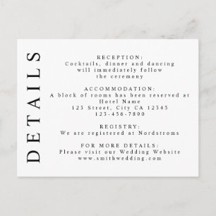 Black and White Minimalist Details Insert Postcard