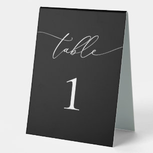 Black and White Minimalist Elegant Table Number Ta