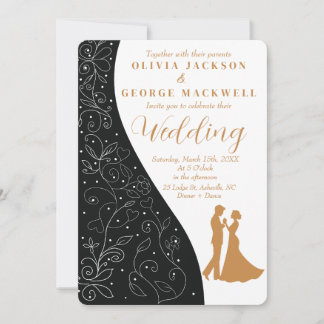 Black and White Minimalist Elegant Wedding Invitation