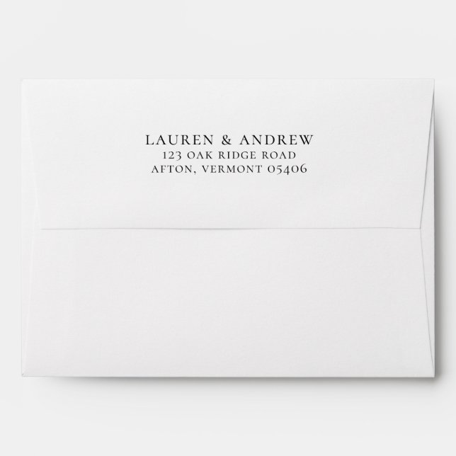 Black and White Minimalist Modern Envelope (Back (Top Flap))