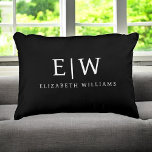 Black and White Minimalist Modern Monogram Decorative Cushion<br><div class="desc">Introducing our Black and White Minimalist Modern Monogram Collection: Embrace simplicity and sophistication with our minimalist designs, curated to elevate your style effortlessly. Crafted with a keen eye for modern aesthetics, this collection features sleek black and white designs accentuated by personalised monograms. From chic stationery to versatile accessories, our collection...</div>